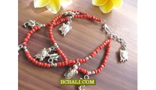 Bali Bead Anklets Charm Bracelets Wholesale Package